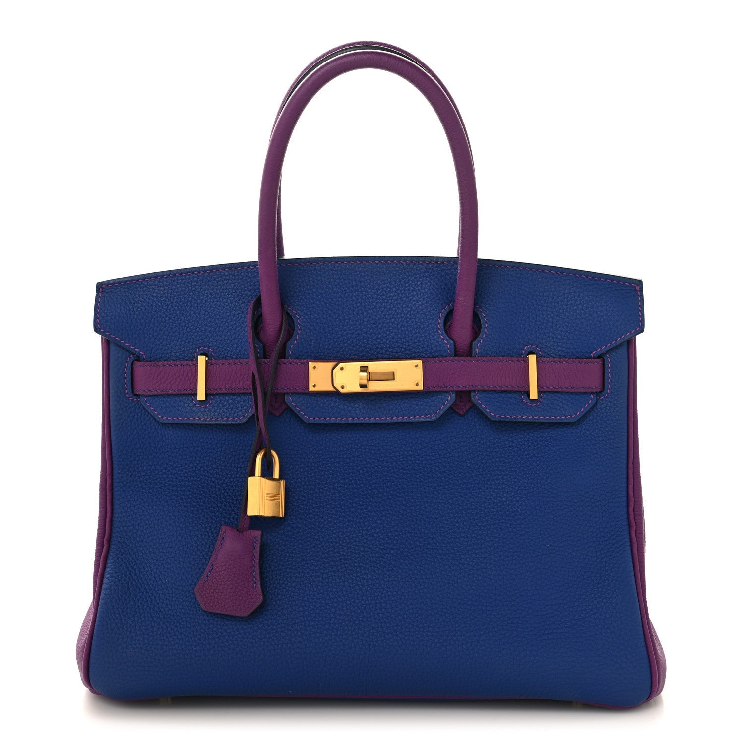 Togo Horseshoe Birkin 30 Blue Electrique Anemone