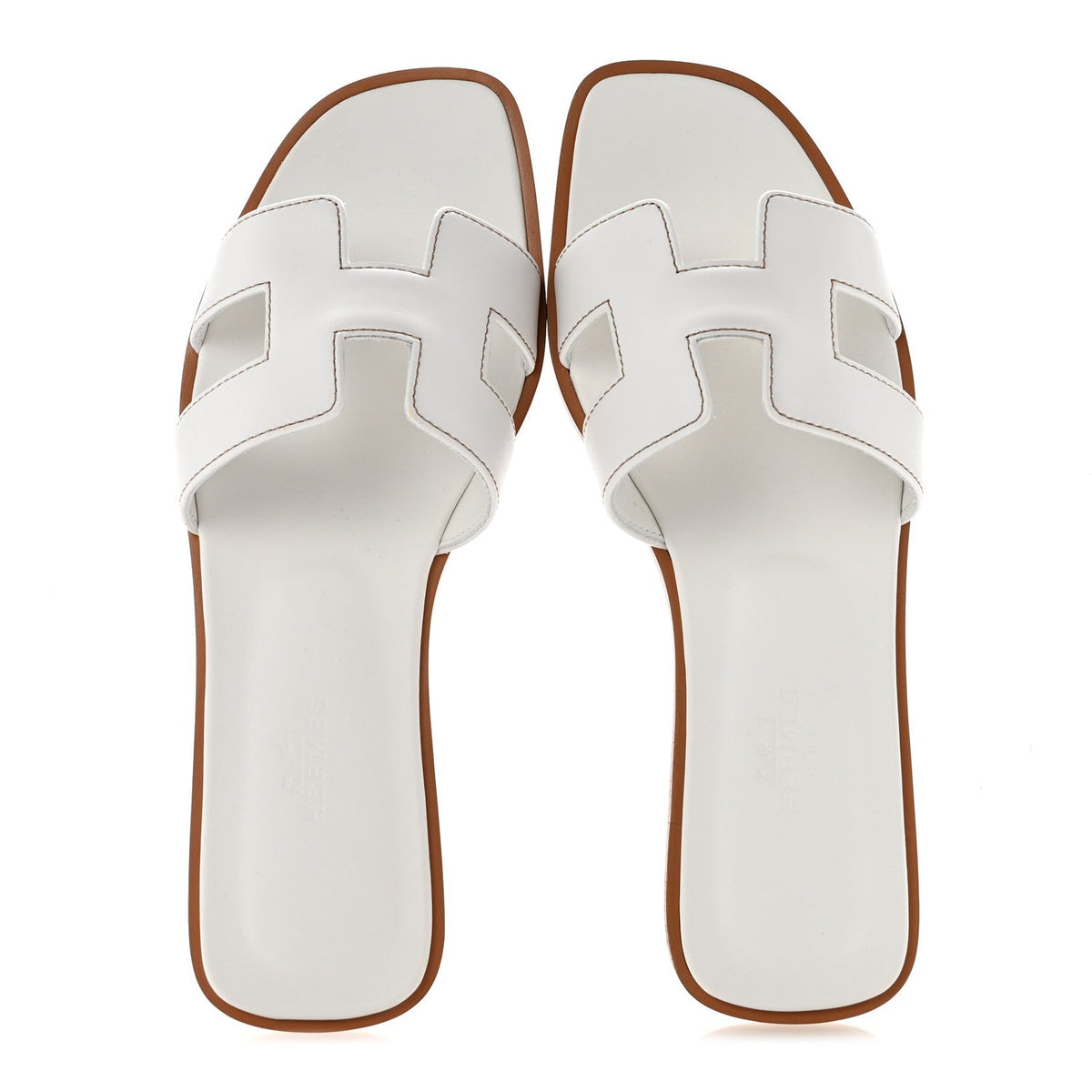 Box Calfskin Oran Sandals White