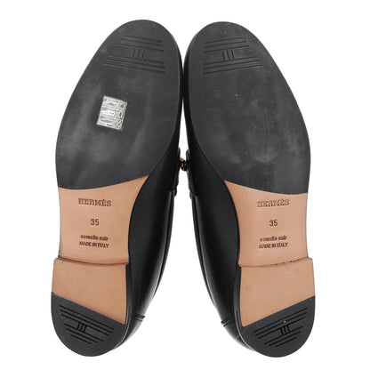 Calfskin Womens Colette Loafers 35 Black