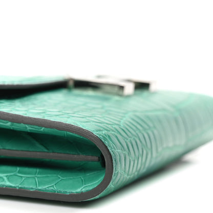 Matte Alligator Constance Long Wallet To Go Vert Jade