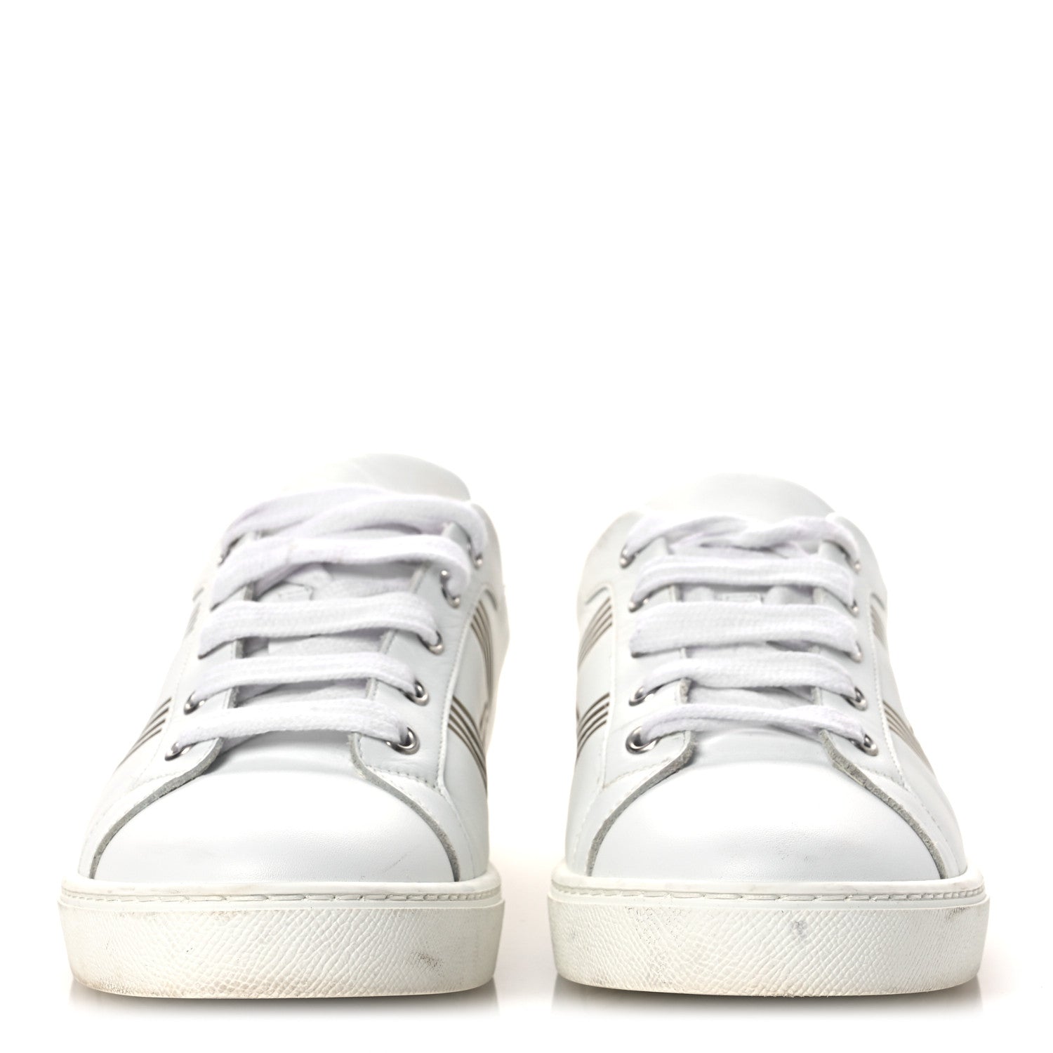Metallic Calfskin Womens Advantage Sneakers 39.5 White Dore
