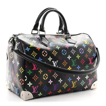 LV X TM Monogram Multicolor Speedy Soft 30 Black