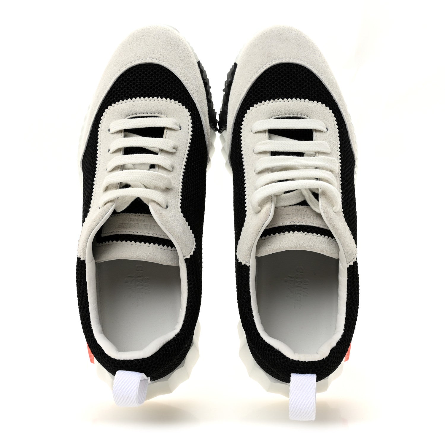 Air Mesh Suede Goatskin Bouncing Sneakers 37 Black Orange