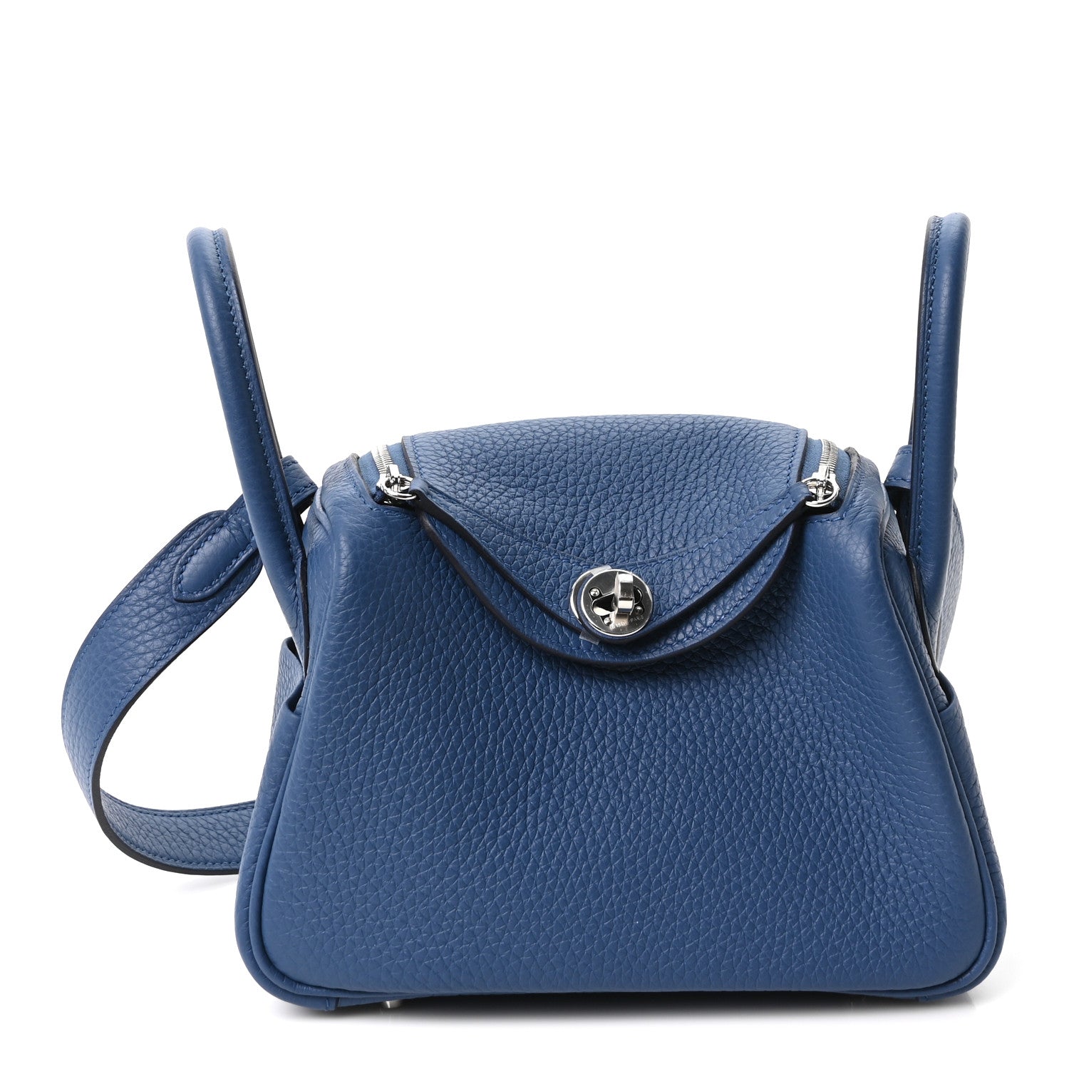 Taurillon Clemence Mini Lindy 20 Bleu Tie