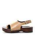 Glazed Calfskin Womens Klay Clog 40 Beige Naturel