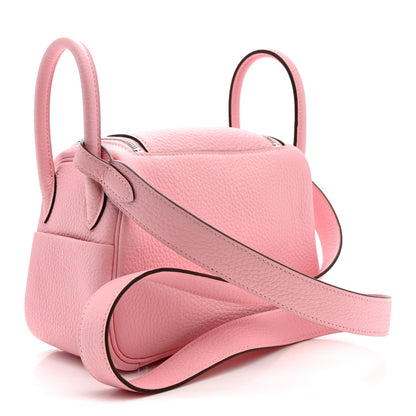 Taurillon Clemence Verso Mini Lindy 20 Rose Sakura Gris Perle