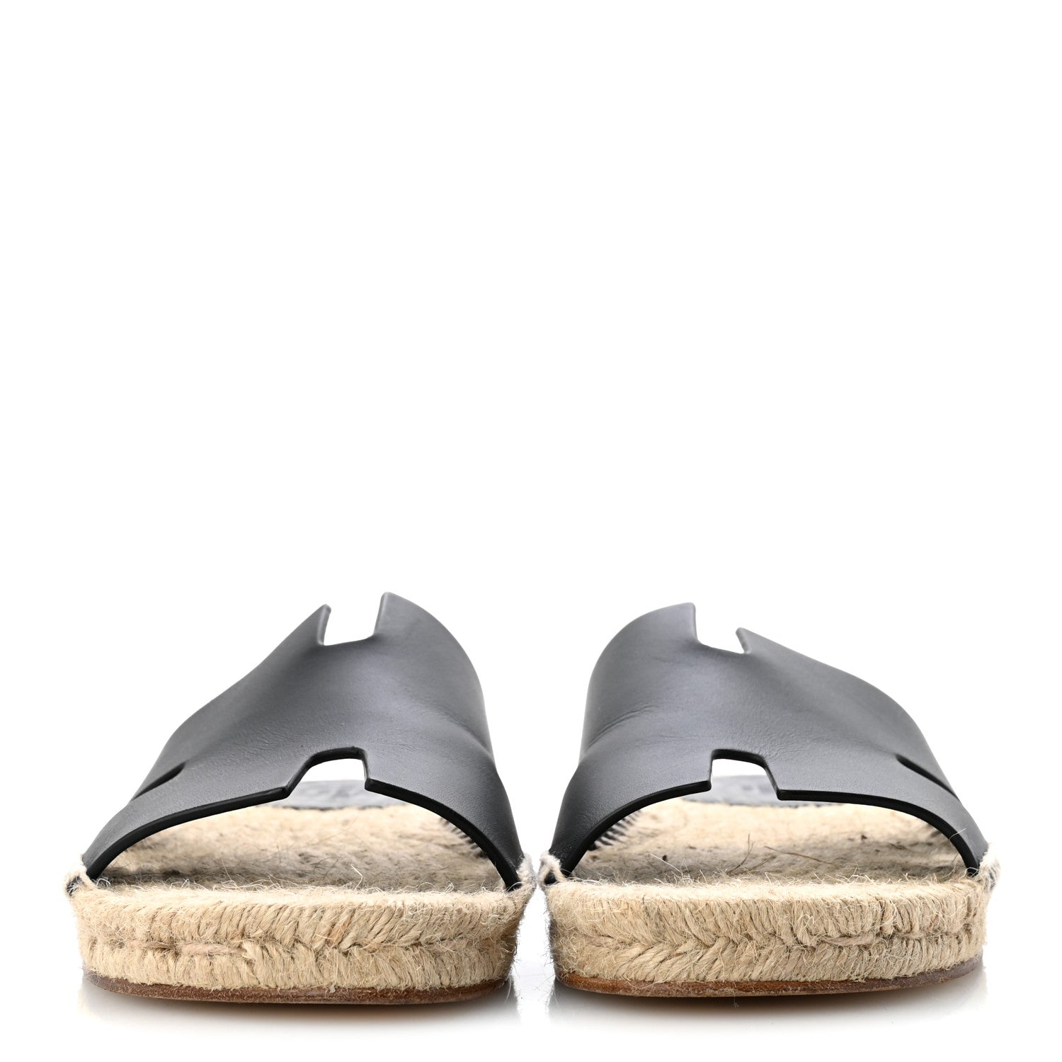Calfskin Mens Antigua Espadrille Sandals 39 Black