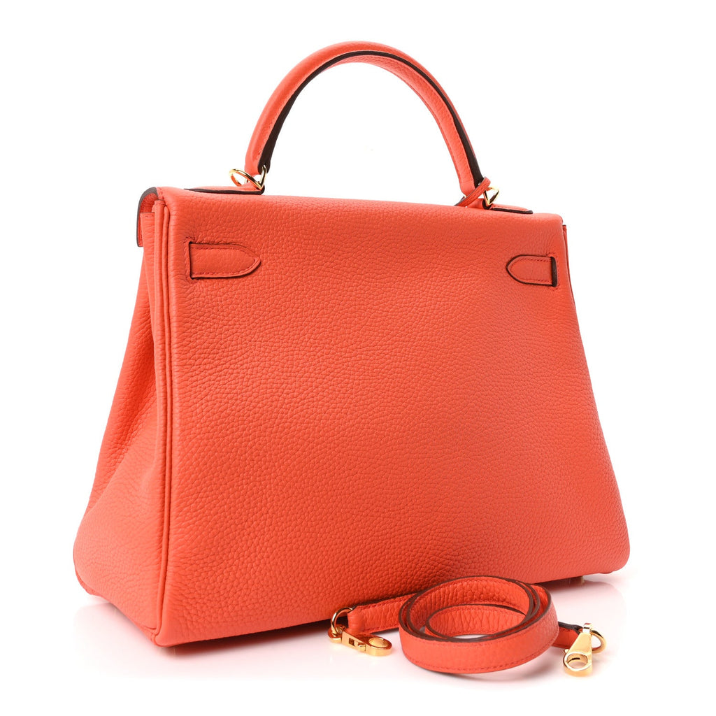 Togo Kelly Retourne 32 Orange Poppy