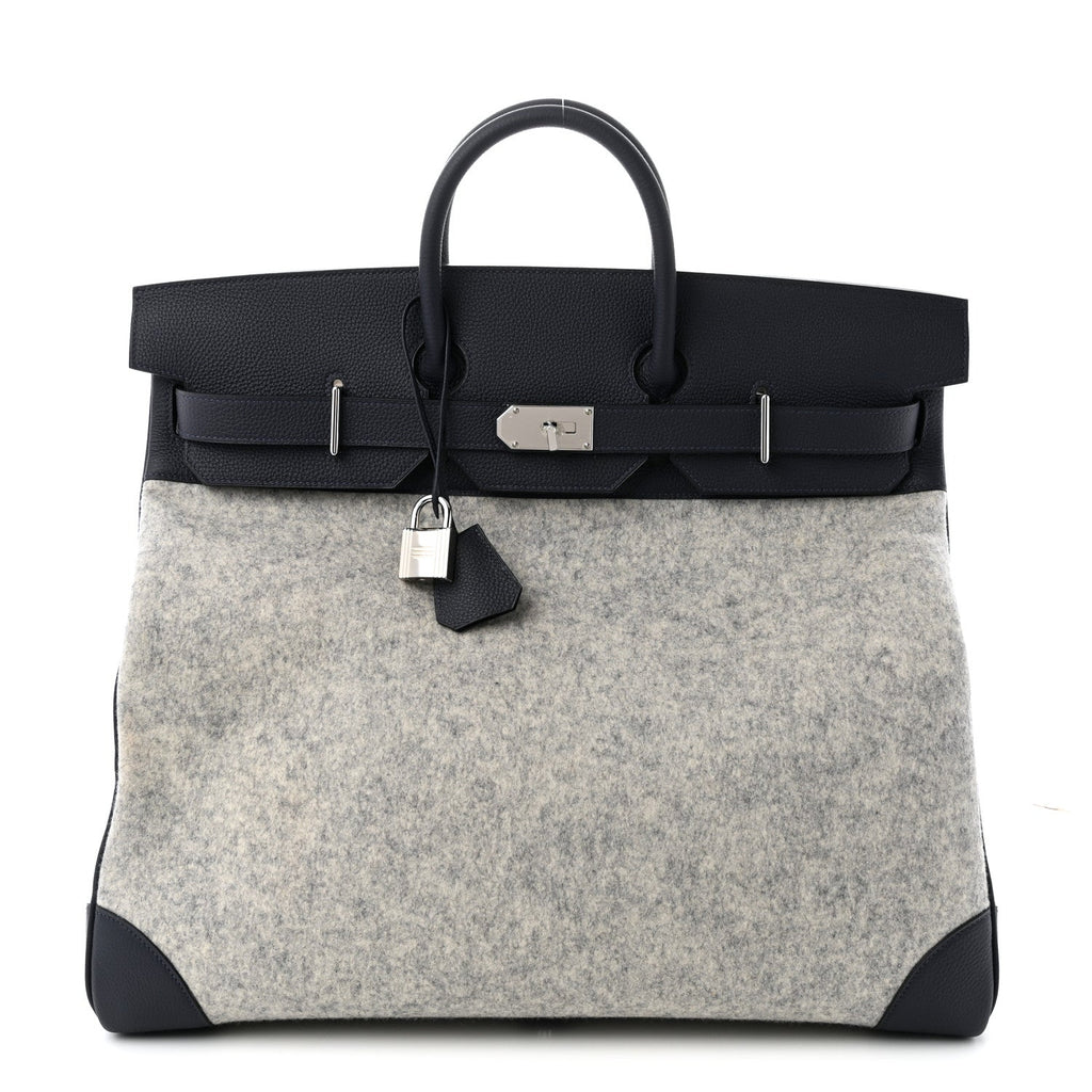 Togo Todoo Feutre HAC Birkin 50 Gris Clair Bleu Nuit