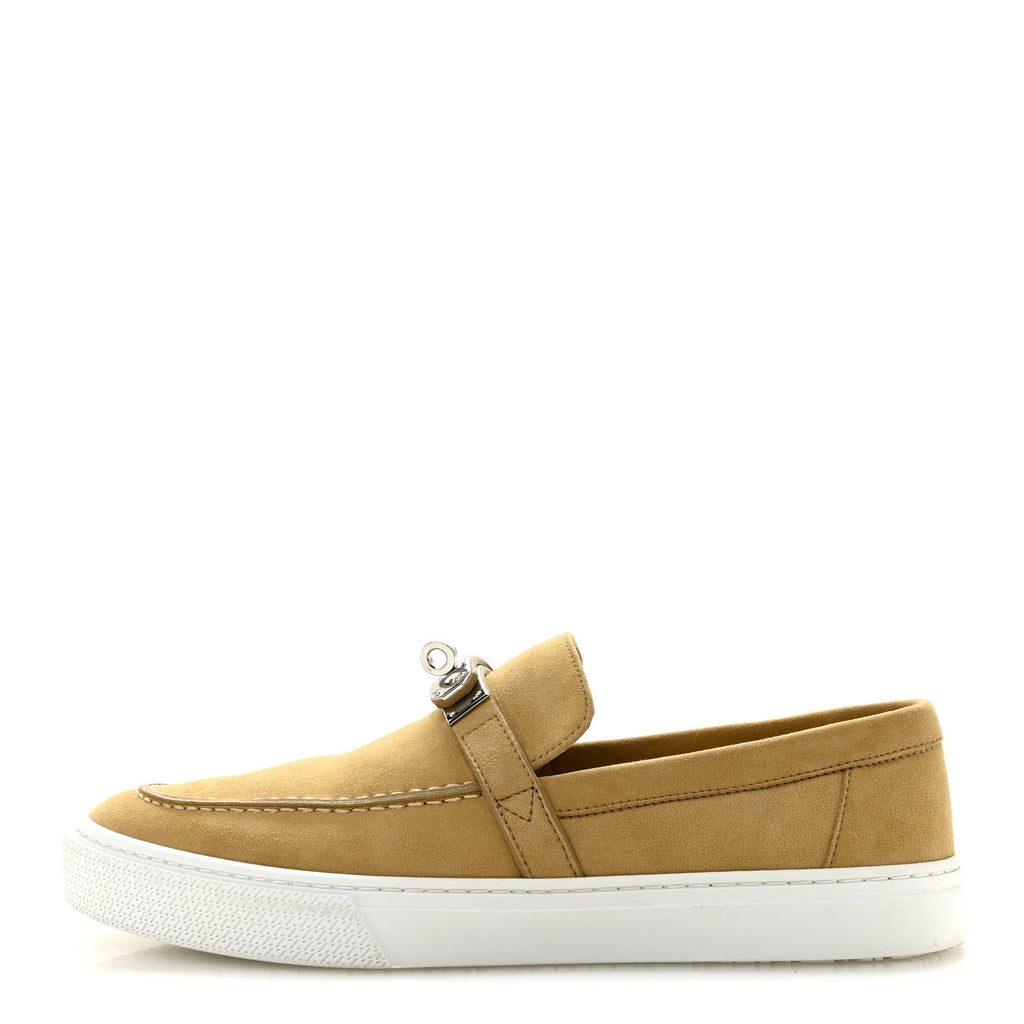 Suede Goatskin Game Slip On Sneakers 41 Beige Lin