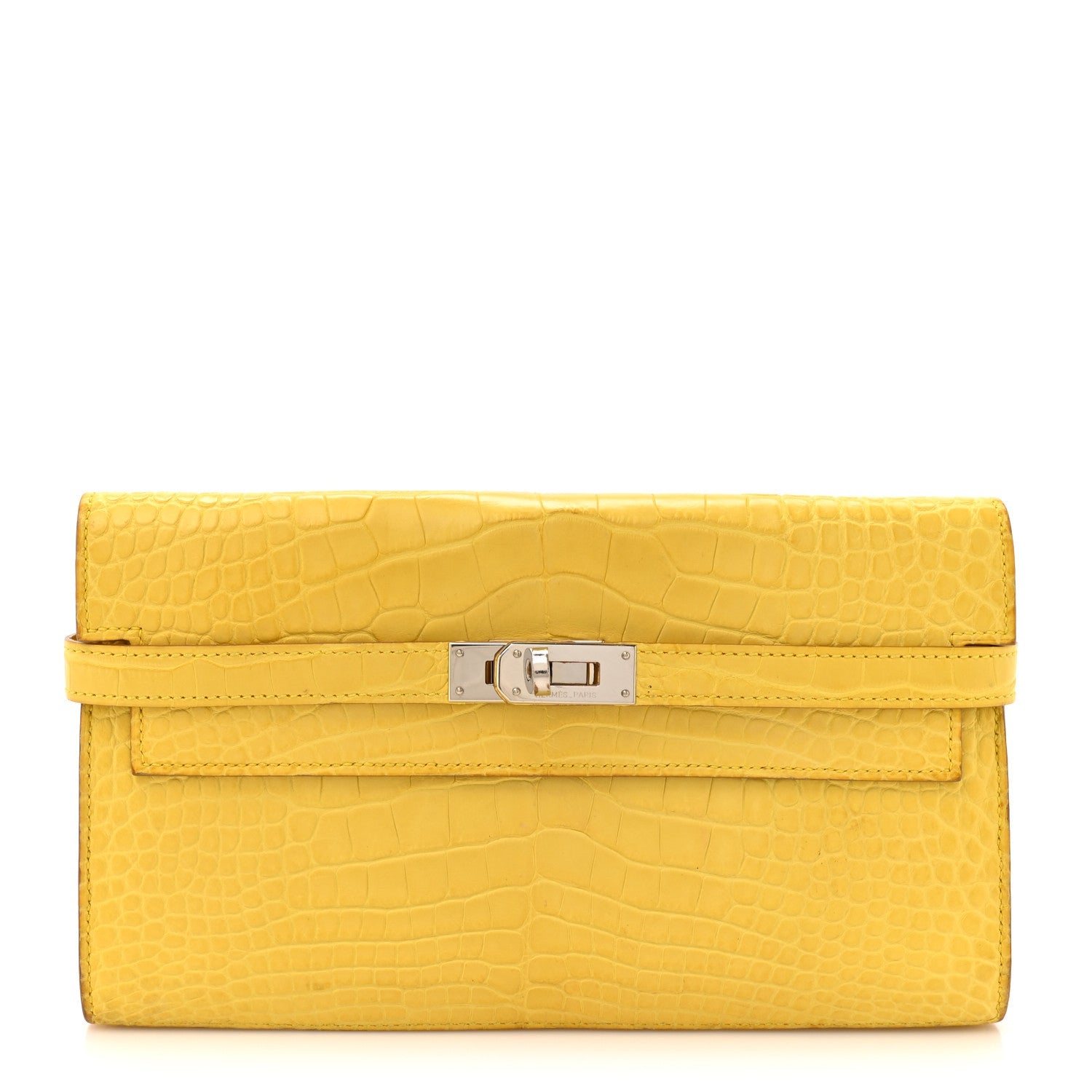 Matte Alligator Kelly Longue Wallet Mimosa