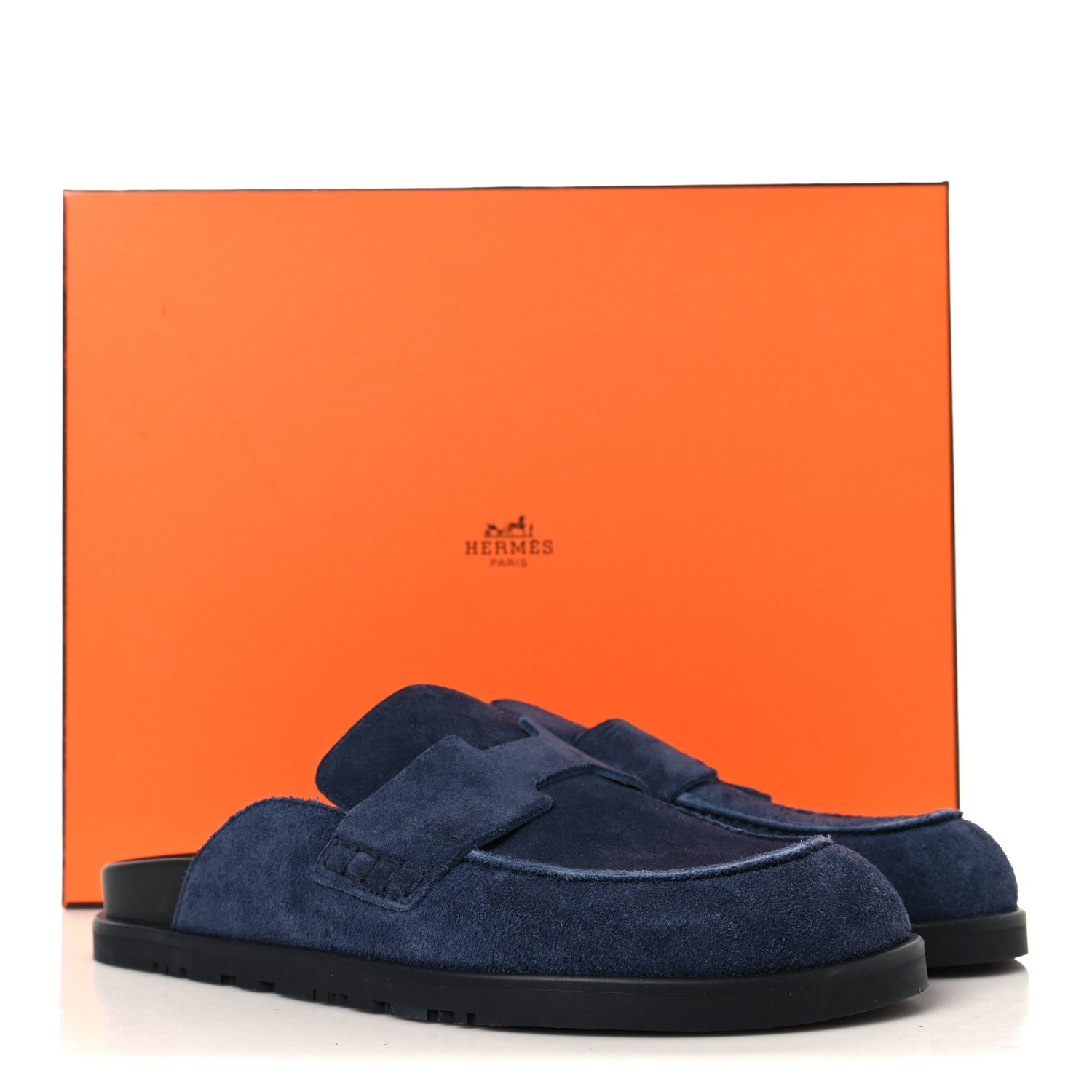Suede Calfskin Mens Go Mules 40 Bleu Celeste