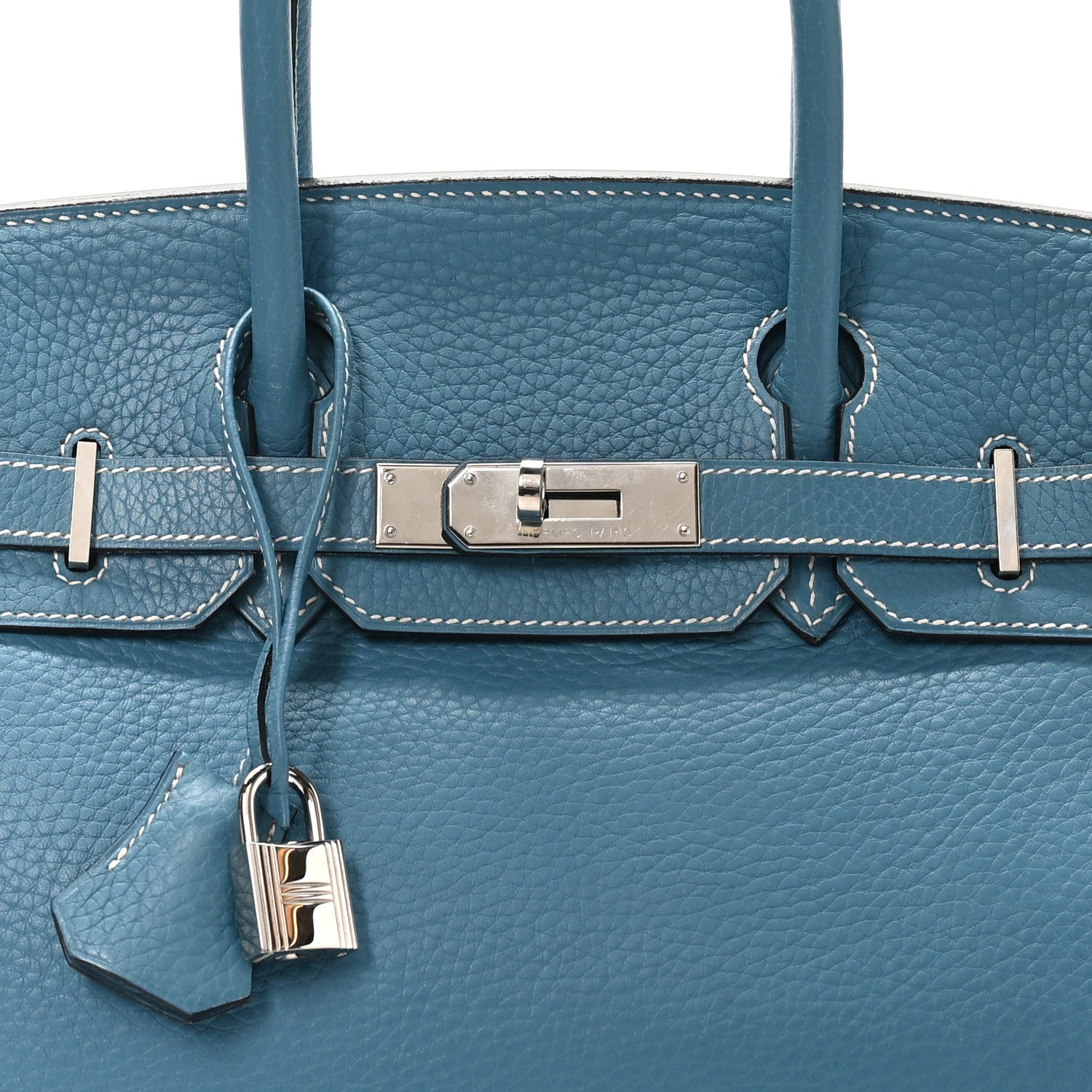 Taurillon Clemence Birkin 30 Blue Jean