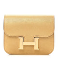 Metallic Chevre Chamkilight Constance Slim Wallet Dore