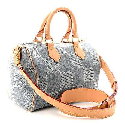 Damier Denim 3D Speedy Bandouliere 25 Bleu