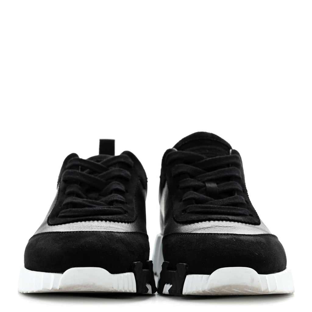 Goatskin Suede Goatskin Bouncing Sneakers 37 Black