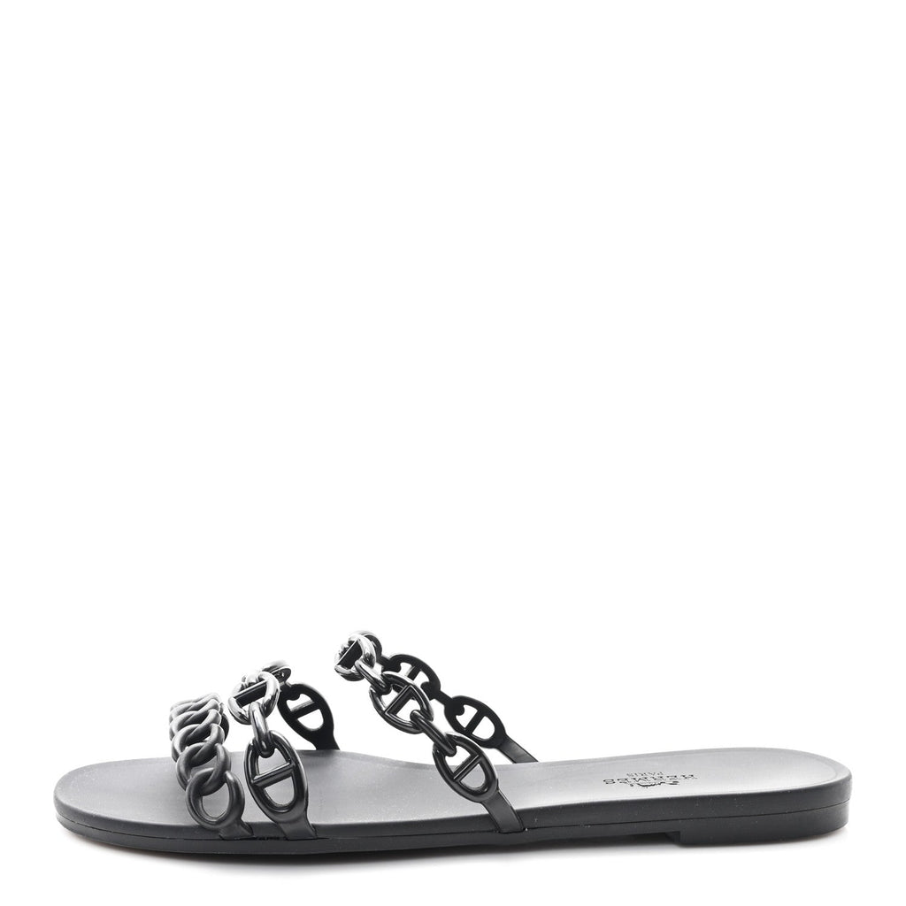 Rubber Chaine d'Ancre Rivage Sandals 38 Black