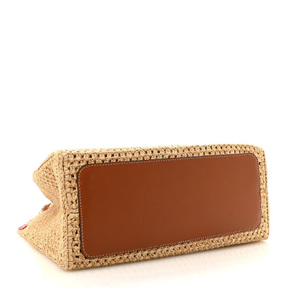 Raffia Calfskin Forte Del Marmi OnTheGo MM Natural Fuchsia