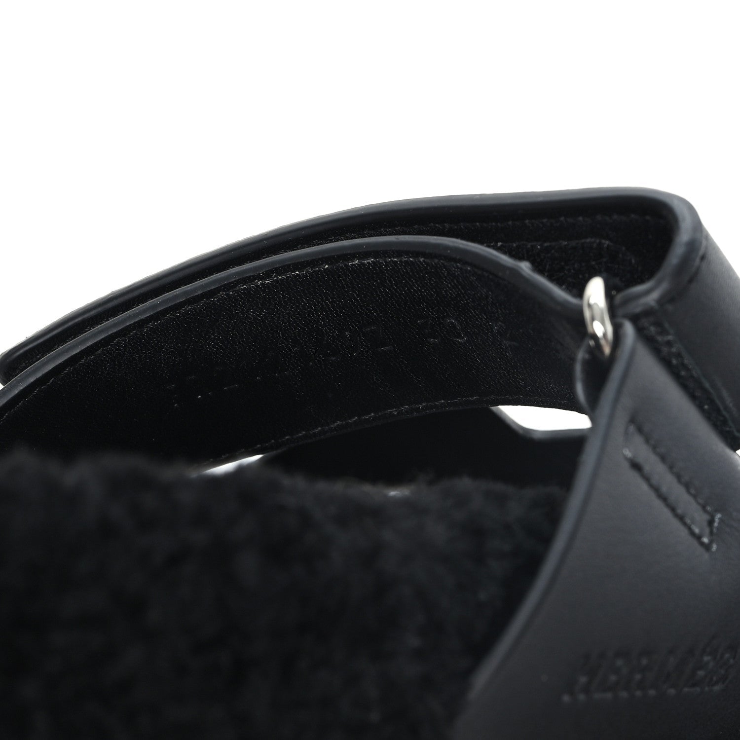 Calfskin Woolskin Womens Chypre Sandals 38 Black
