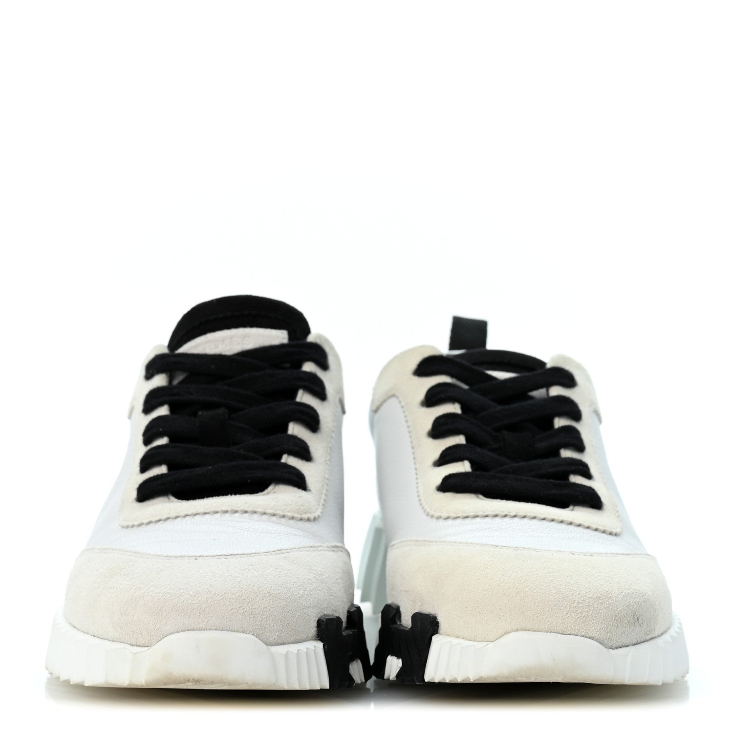 Calfskin Suede Goatskin Bouncing Sneakers 36.5 White Black