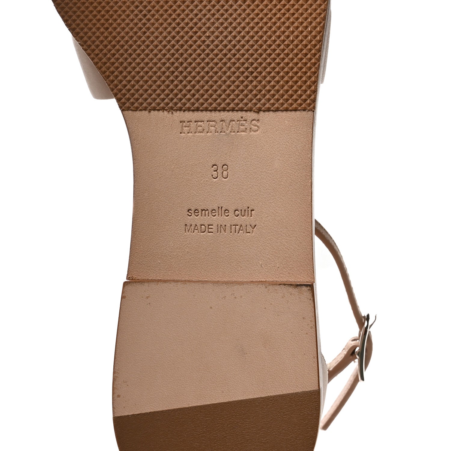 Calfskin Santorini Sandals 38 Beige Camel