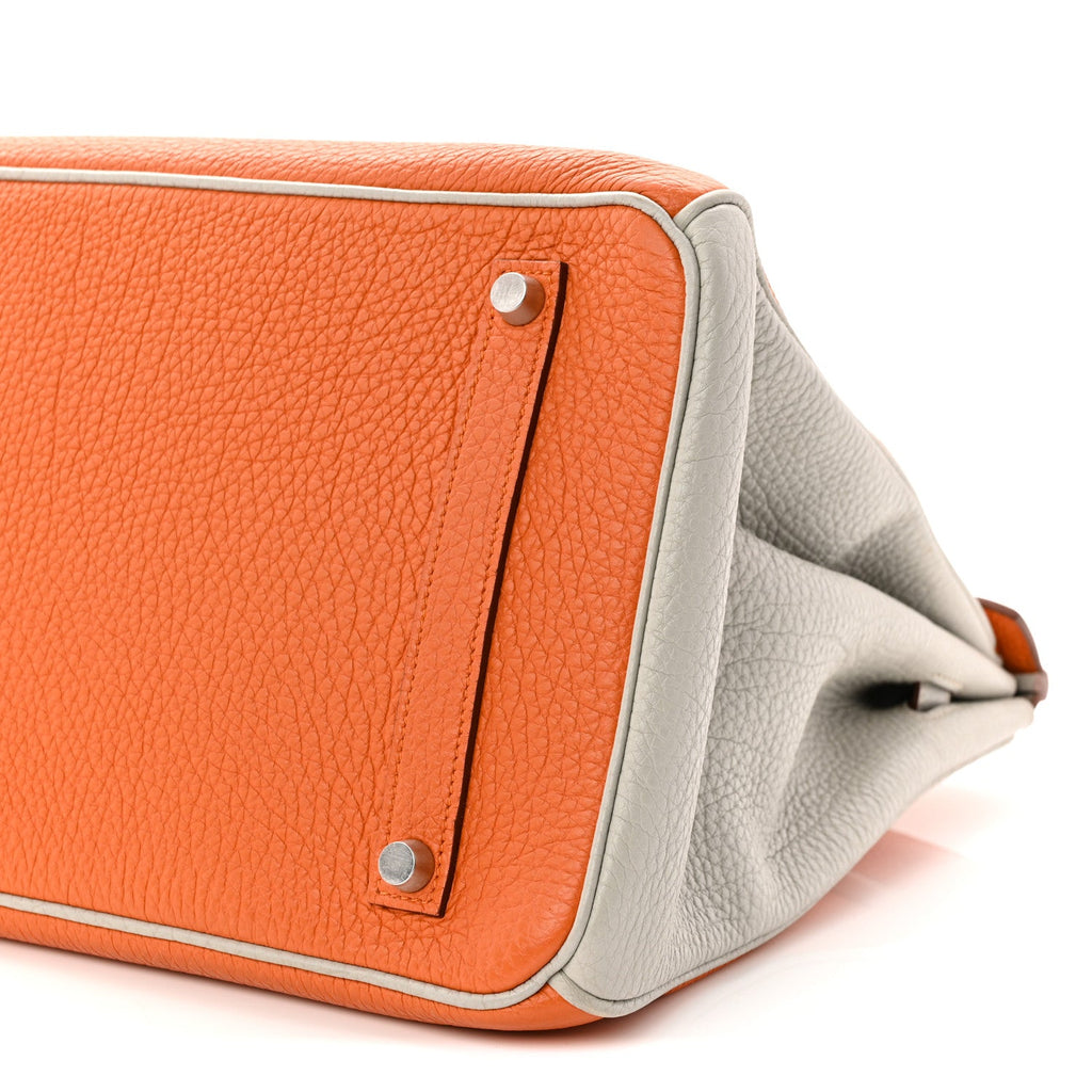 Togo Horseshoe Birkin 35 Orange Gris Perle