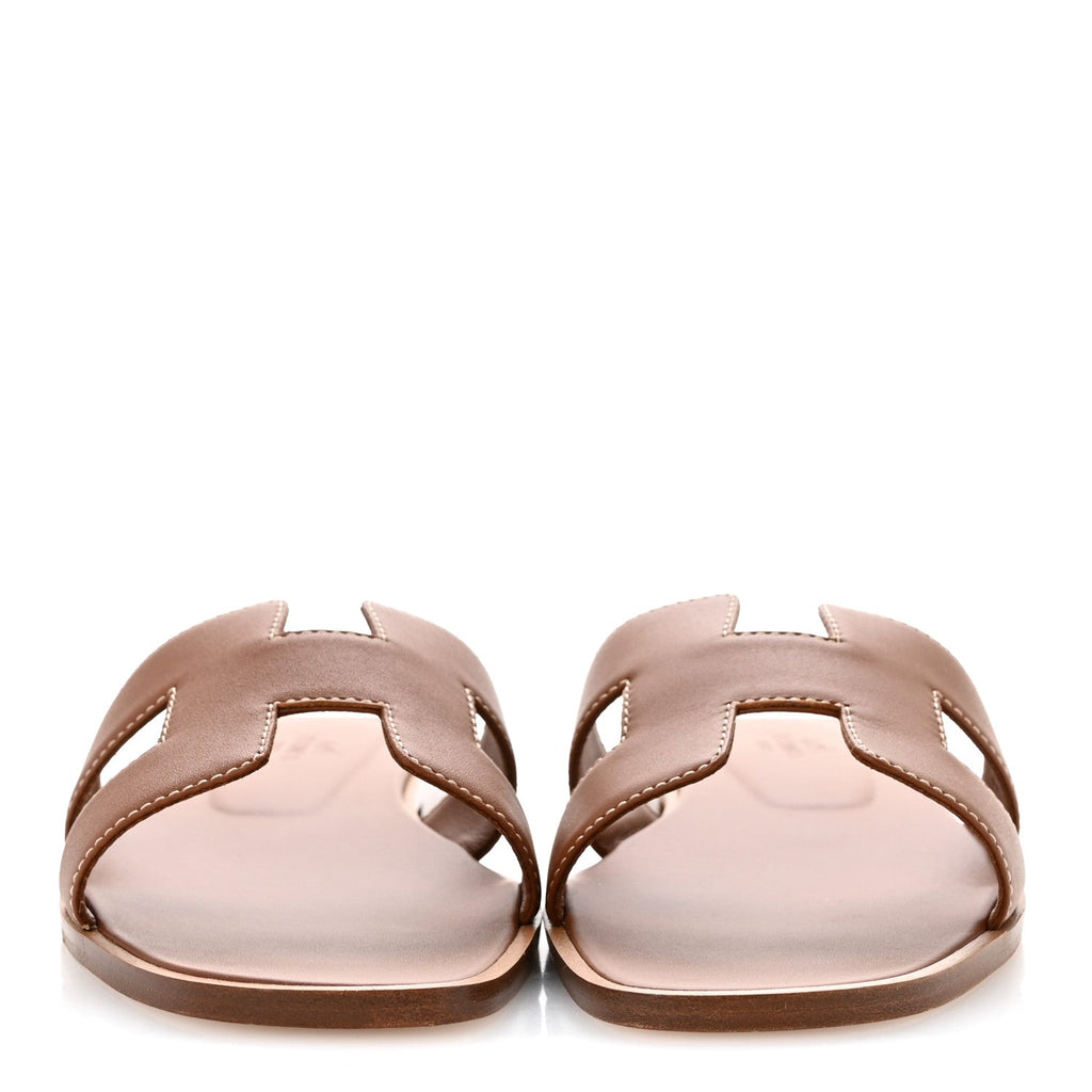 Box Calfskin Oran Sandals 37.5 Gold