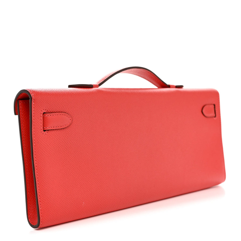 Epsom Kelly Cut Clutch Pochette Rose Jaipur