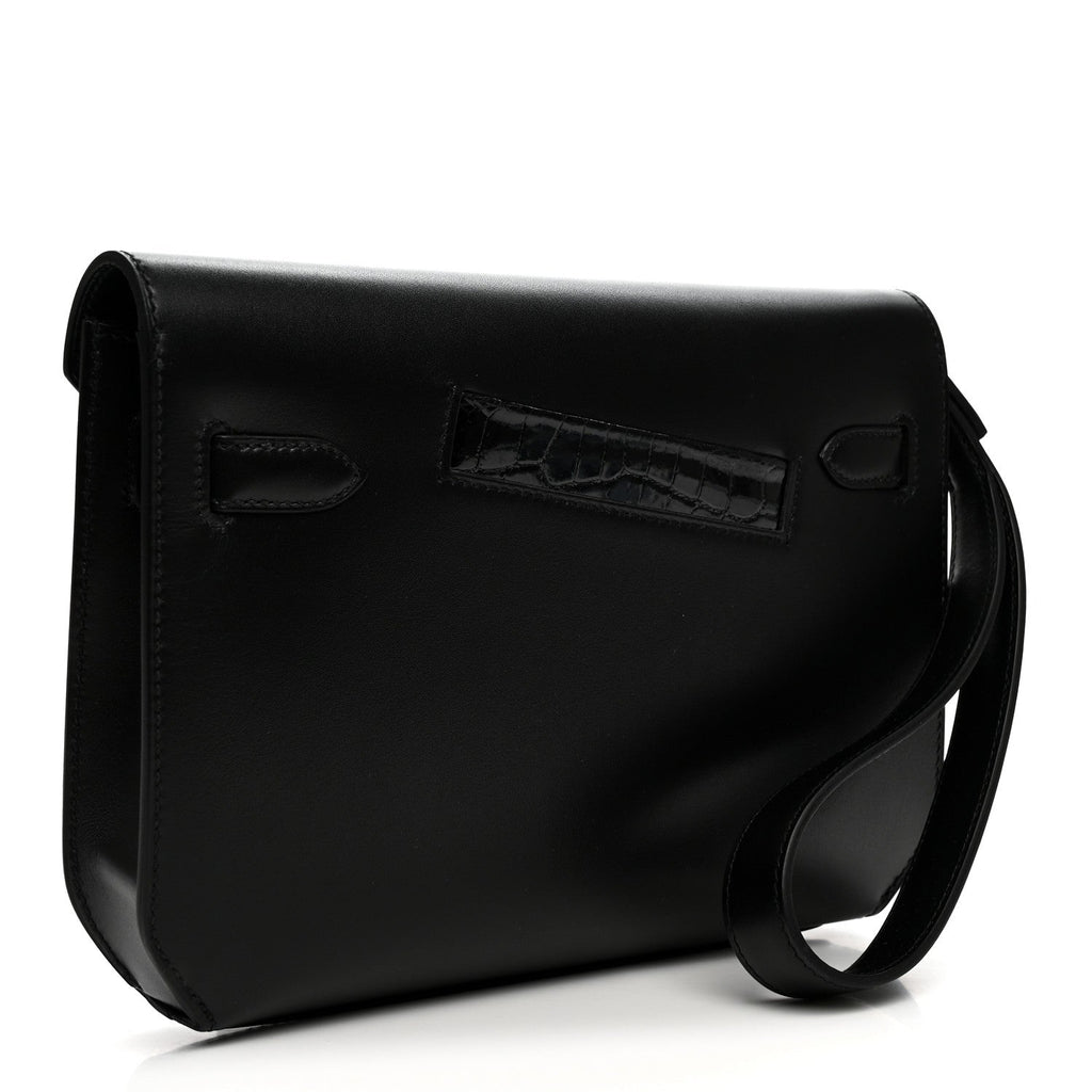 Swift Shiny Niloticus Crocodile Kelly Depeches 25 Pouch Black
