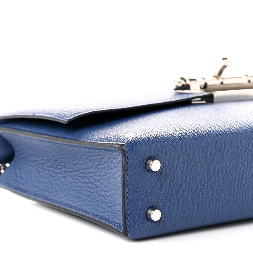 Chevre Mysore Mini Verrou Chaine Bag Bleu Agate