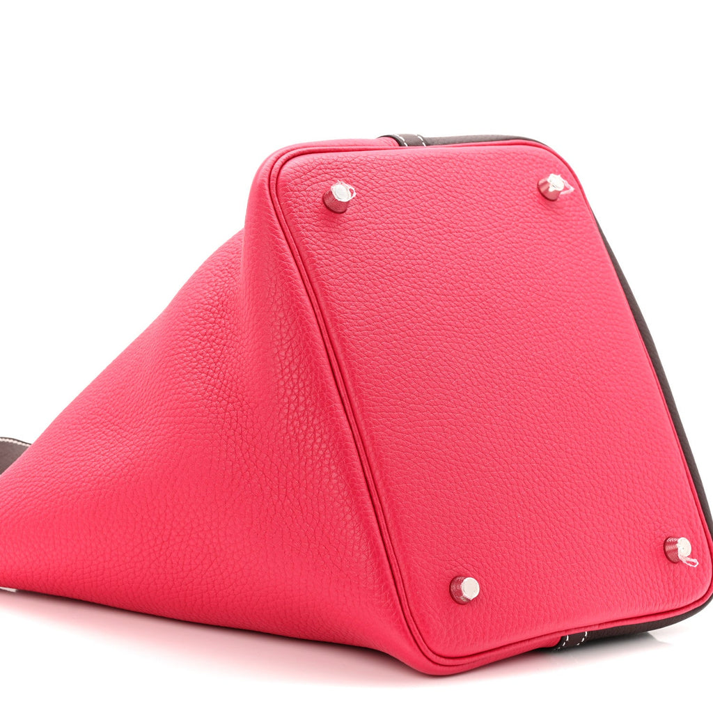 Taurillon Clemence Casaque Picotin Lock 18 PM Rouge Sellier Framboise