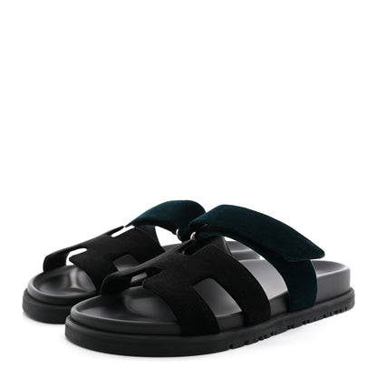 Velvet Womens Chypre Sandals Black Vert Mousse