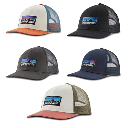Patagonia P-6 Logo LoPro Trucker Hat – White with Redtail Rust