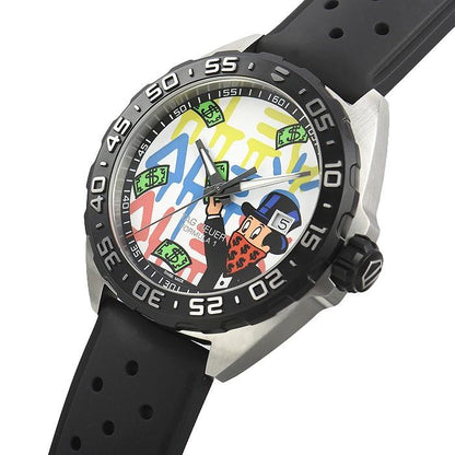 Tag Heuer Formula 1 Alec Monopoly Special Edition Black Rubber Strap Watch for Men - WAZ1119.FT8023
