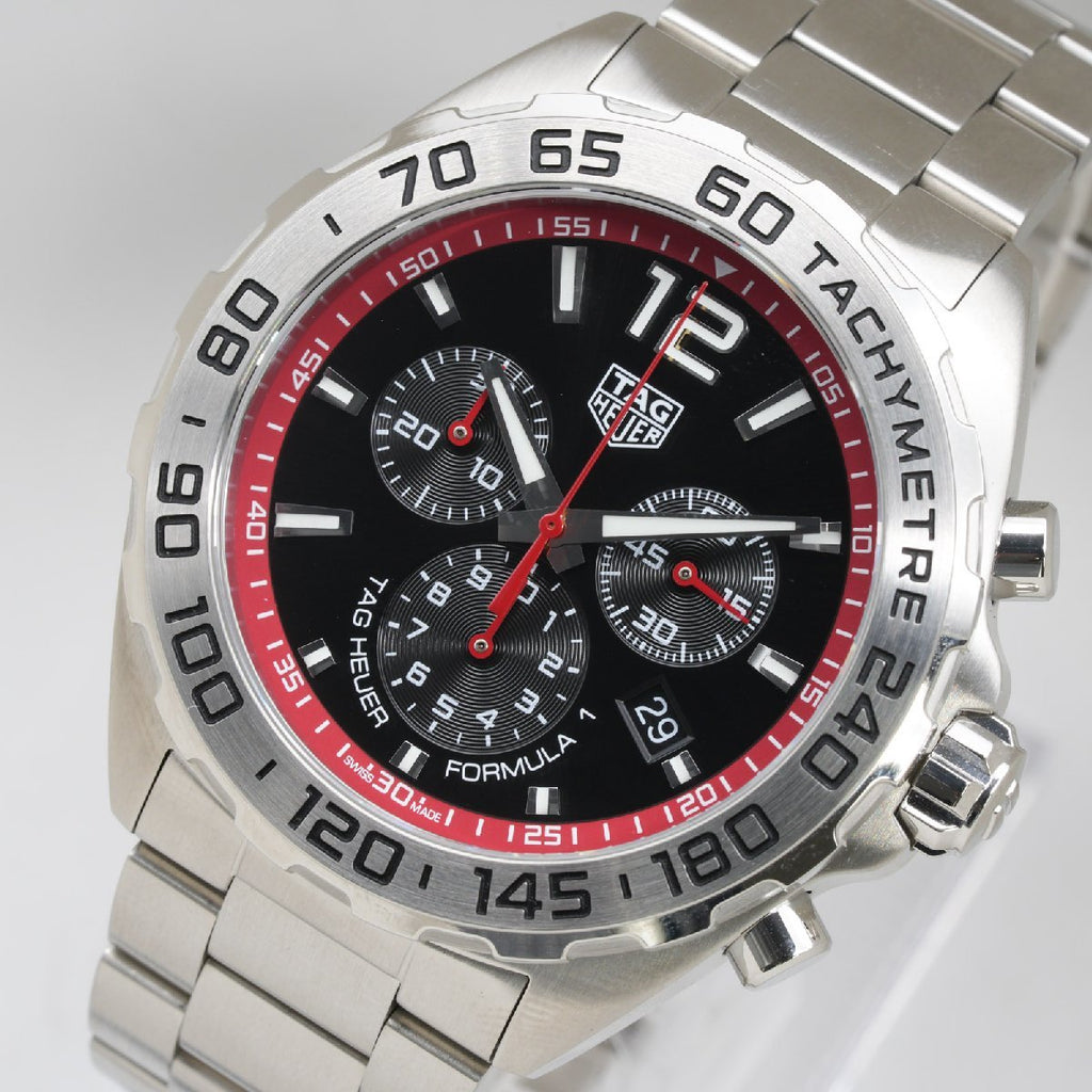 Tag Heuer Formula 1 Chronograph Black Dial Silver Steel Strap Watch for Men - CAZ101Y.BA0842