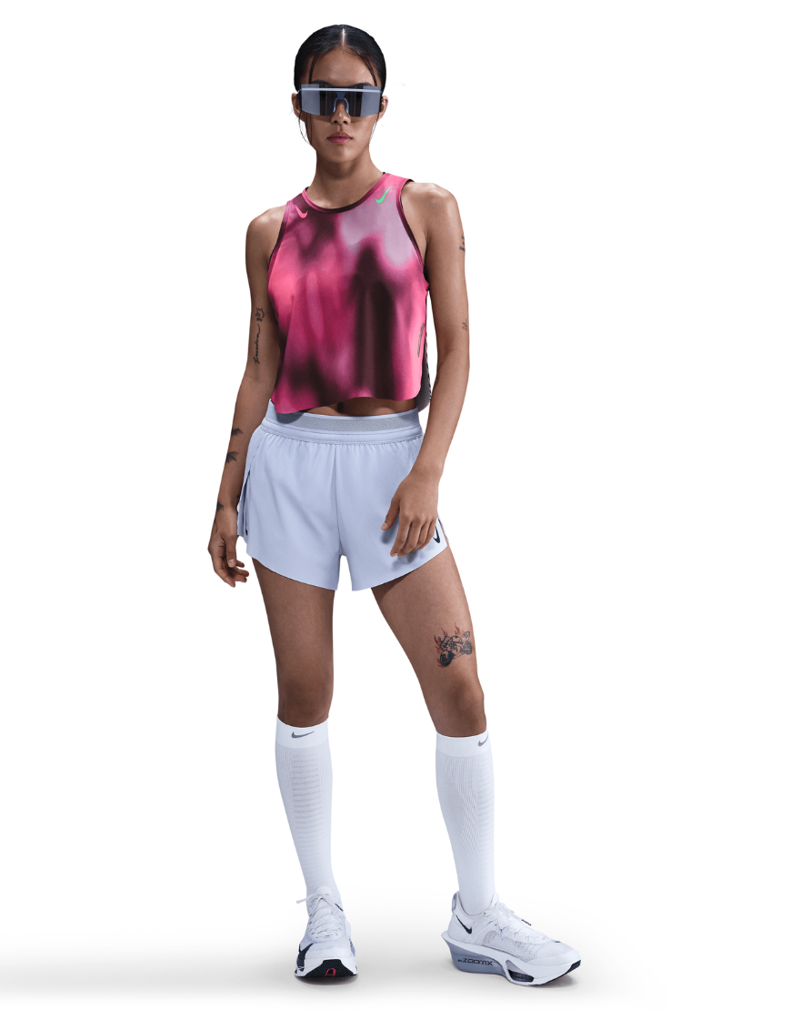 Women's DriFIT AeroSwift Faith Kipyegon Running Tank: Rush Fuchsia | Burgundy Crush