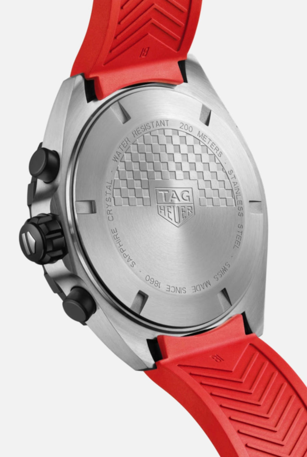 Tag Heuer Formula 1 Chronograph Red Dial Red Rubber Strap Watch for Men - CAZ101AN.FT8055