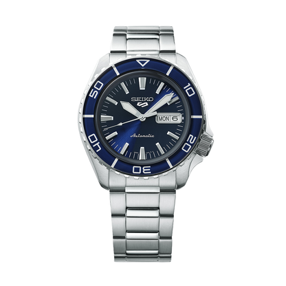 Seiko 5 Sports Automatic Blue Dial Silver Steel Strap Watch for Men - SRPK97K1