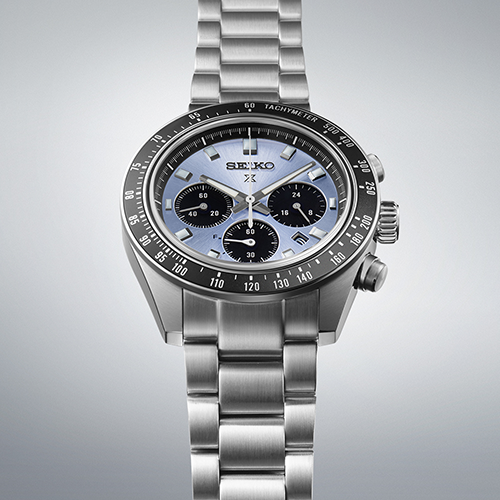 Seiko Prospex Speedtimer 41.4 Solar Chronograph Blue Dial Silver Steel Strap Watch for Men - SSC935