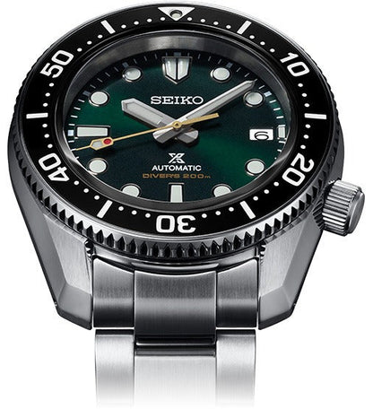 Seiko Prospex 140th Anniversary Limited Edition Automatic Scuba Divers Green Dial Silver Steel Strap Watch for Men - SPB207J1
