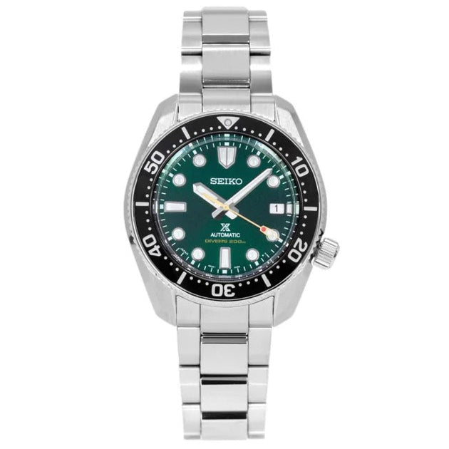 Seiko Prospex 140th Anniversary Limited Edition Automatic Scuba Divers Green Dial Silver Steel Strap Watch for Men - SPB207J1