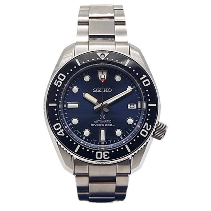 Seiko Prospex Marinemaster Automatic Scuba Divers Blue Dial Silver Steel Strap Watch for Men - SPB187J1