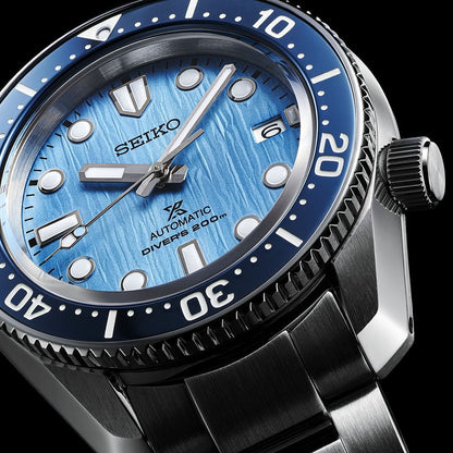 Seiko Prospex Glacier Save The Ocean Special Edition Automatic Blue Dial Silver Steel Strap Watch for Men - SPB299J1