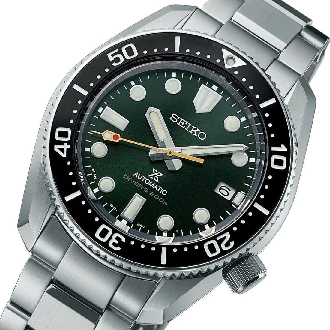 Seiko Prospex 140th Anniversary Limited Edition Automatic Scuba Divers Green Dial Silver Steel Strap Watch for Men - SPB207J1