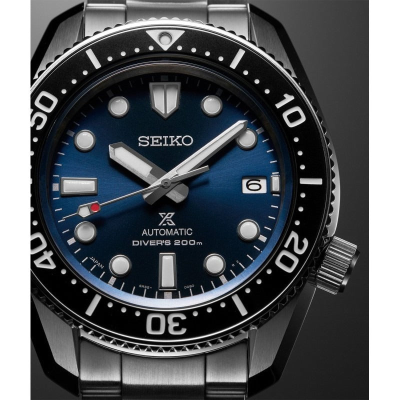 Seiko Prospex Marinemaster Automatic Scuba Divers Blue Dial Silver Steel Strap Watch for Men - SPB187J1