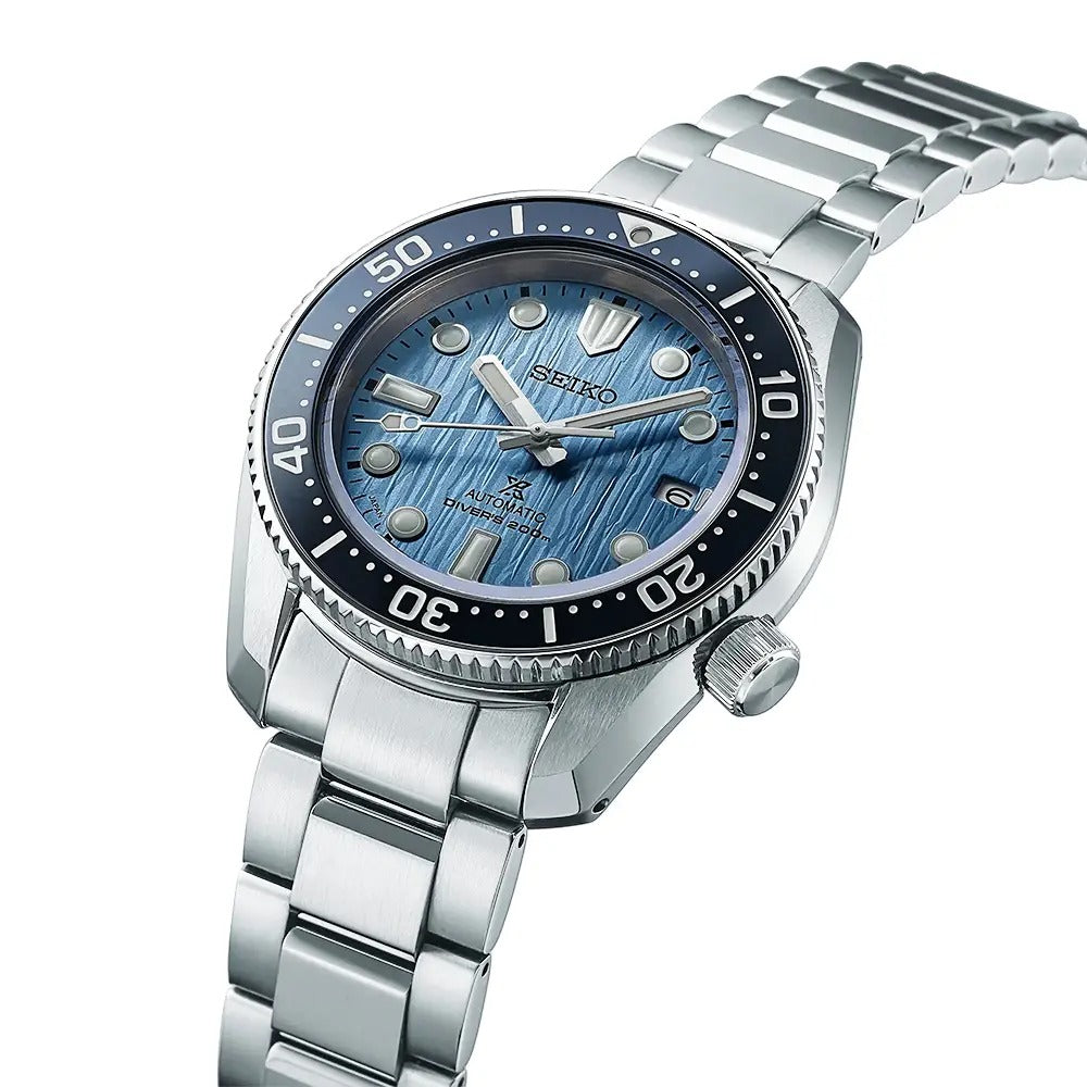 Seiko Prospex Glacier Save The Ocean Special Edition Automatic Blue Dial Silver Steel Strap Watch for Men - SPB299J1
