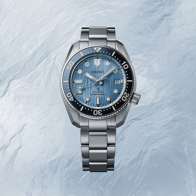 Seiko Prospex Glacier Save The Ocean Special Edition Automatic Blue Dial Silver Steel Strap Watch for Men - SPB299J1