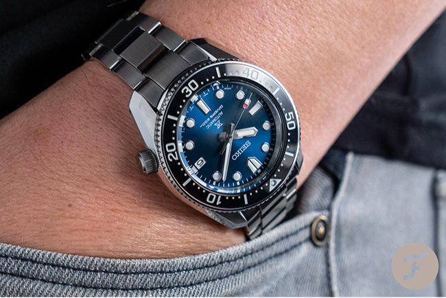 Seiko Prospex Marinemaster Automatic Scuba Divers Blue Dial Silver Steel Strap Watch for Men - SPB187J1
