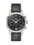 Longines 1832 Automatic Chronograph Stainless Steel Black Dial Date Black Leather Strap Mens Watch L4.829.4.52.1