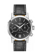 Longines 1832 Automatic Chronograph Stainless Steel Black Dial Date Black Leather Strap Mens Watch L4.829.4.52.1